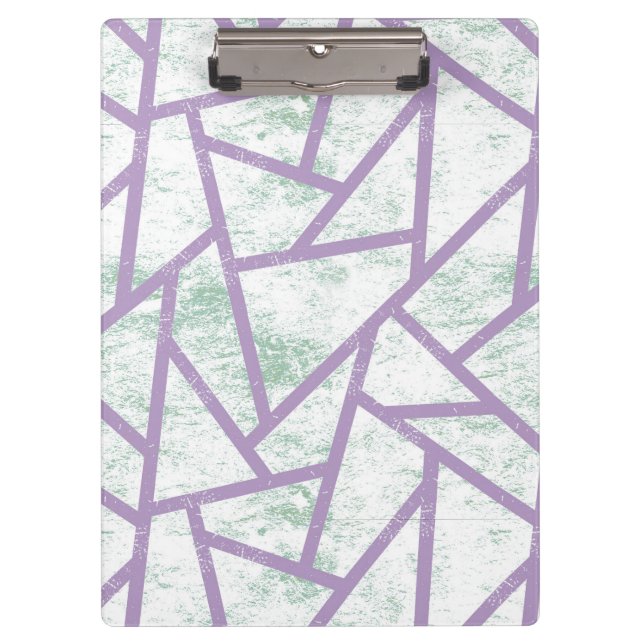 Carpeta De Pinza Modalidades de mosaico verde claro y lavanda (Anverso)