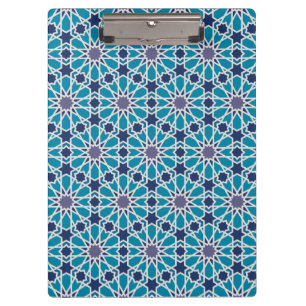 Carpeta De Pinza Modelo abstracto en azul y gris