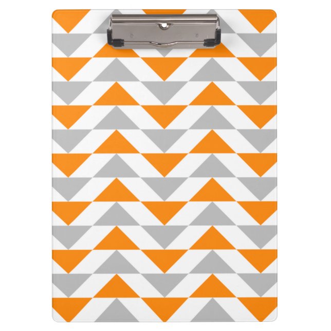 Carpeta De Pinza Modelo anaranjado del blanco gris de los triángulo (Anverso)