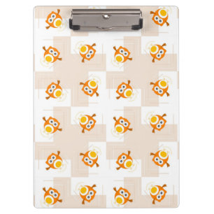 Carpeta De Pinza Modelo anaranjado del ilustracion del búho