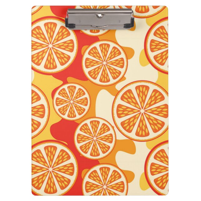 Carpeta De Pinza Modelo anaranjado retro de la fruta cítrica (Anverso)