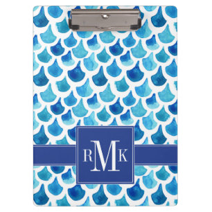 Carpeta De Pinza Modelo azul de la escala de la acuarela