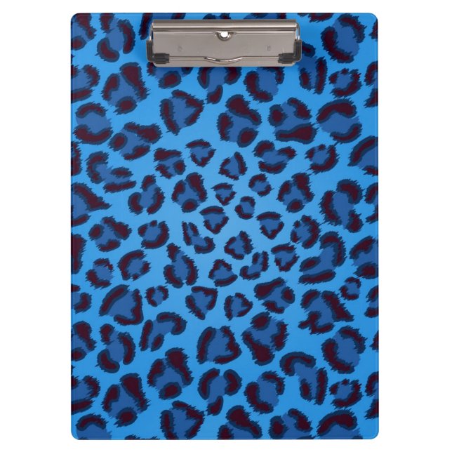 Carpeta De Pinza modelo azul de la textura del leopardo (Anverso)