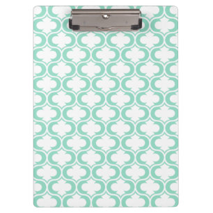 Carpeta De Pinza Modelo blanco azul del enrejado de la menta