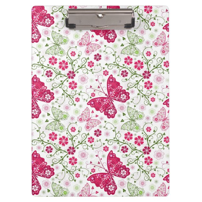 Carpeta De Pinza Modelo blanco floral (Anverso)