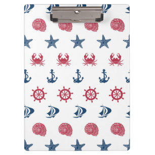 Carpeta De Pinza Modelo blanco y azul rojo del símbolo del mar