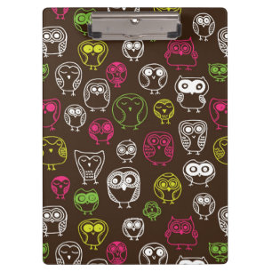 Carpeta De Pinza Modelo colorido del fondo del doodle del búho