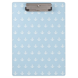 Carpeta De Pinza Modelo con las anclas blancas en azul