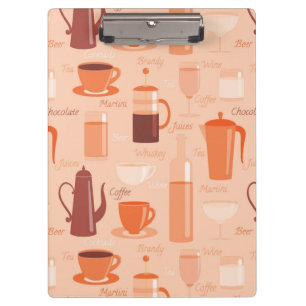 Carpeta De Pinza Modelo con las bebidas y el texto