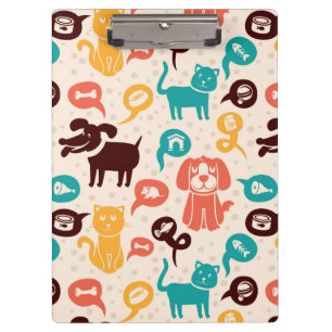 Carpeta De Pinza Modelo con los gatos y los perros divertidos