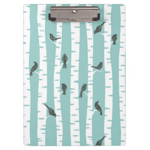 Carpeta De Pinza Modelo con los pájaros y los árboles