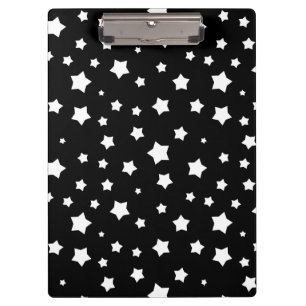 Carpeta De Pinza Modelo de estrellas blanco y negro