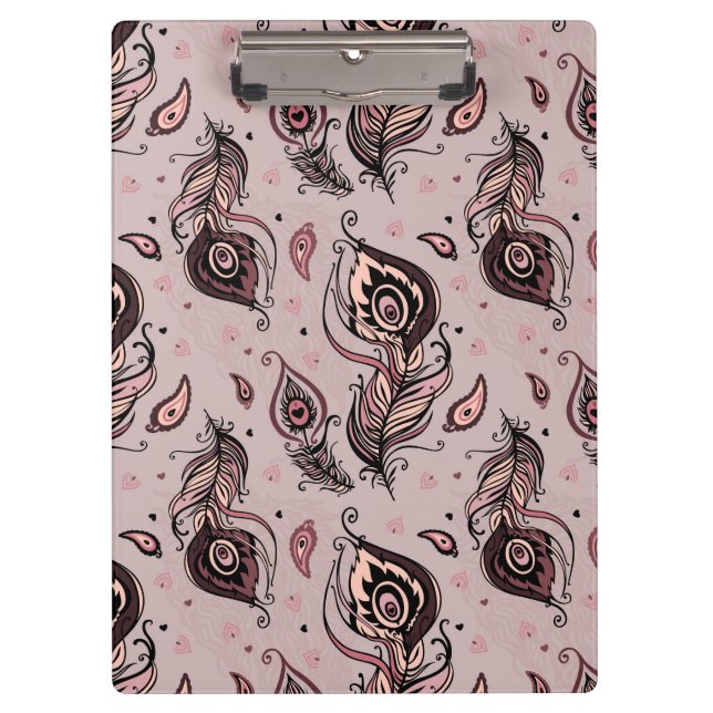 Carpeta De Pinza Modelo de la pluma del pavo real (Anverso)