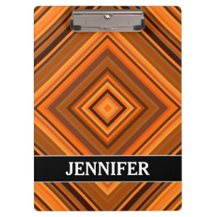 Carpeta De Pinza Modelo de los cuadrados de Brown y del naranja +