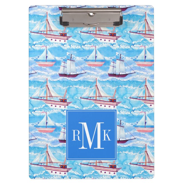 Carpeta De Pinza Modelo de los veleros de la acuarela (Anverso)