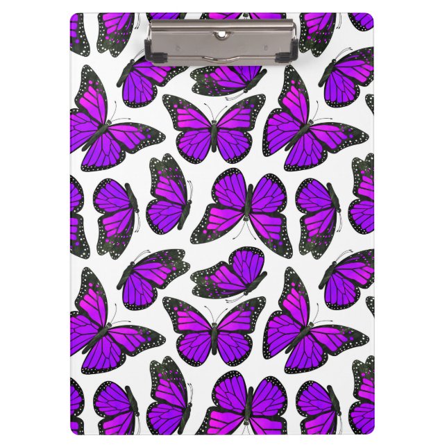 Carpeta De Pinza Modelo de mariposa púrpura de monarca (Anverso)