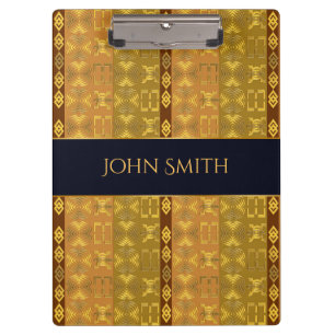 Carpeta De Pinza Modelo de oro africano étnico. Adinkra simbols.