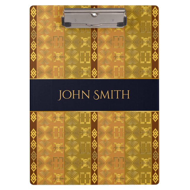Carpeta De Pinza Modelo de oro africano étnico. Adinkra simbols. (Anverso)