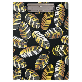 Carpeta De Pinza Modelo de oro negro de la hoja de la pluma del art