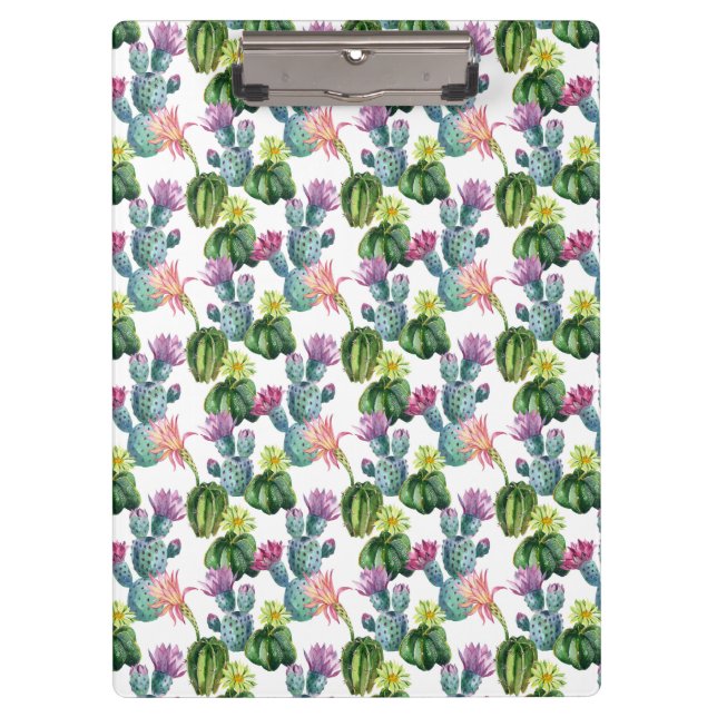 Carpeta De Pinza Modelo del arte de los cactus de la acuarela (Anverso)