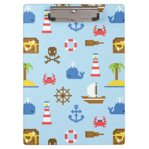 Carpeta De Pinza Modelo del arte del mar del pixel