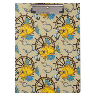 Carpeta De Pinza Modelo del capitán de mar pescado