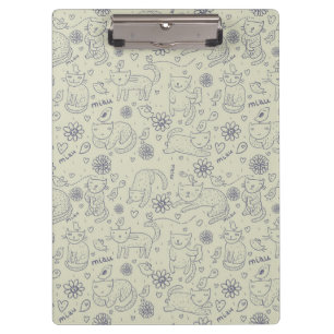 Carpeta De Pinza Modelo del dibujo animado con los gatos divertidos