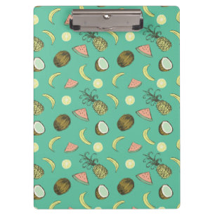 Carpeta De Pinza Modelo del Doodle de la fruta tropical