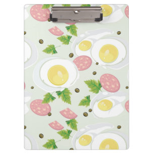Carpeta De Pinza Modelo del huevo y de la salchicha