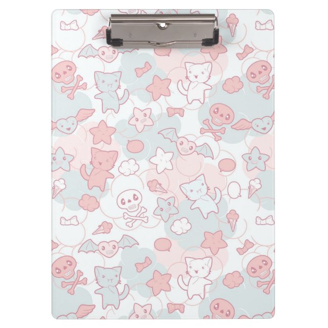 Carpeta De Pinza modelo del kawaii con doodle (Anverso)