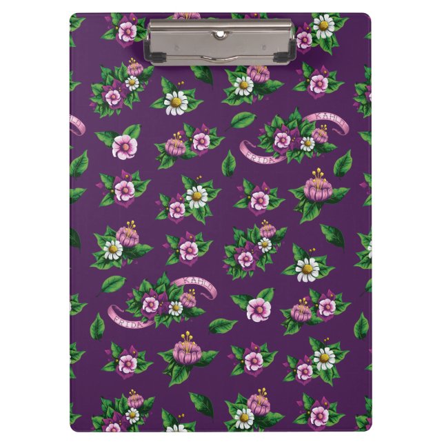 Carpeta De Pinza Modelo del ramo floral de Frida Kahlo el | Purlpe (Anverso)