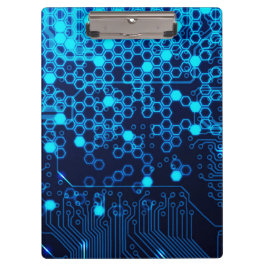 Carpeta De Pinza Modelo electrónico azul fresco del hexágono de la