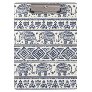 Carpeta De Pinza Modelo étnico azul del elefante
