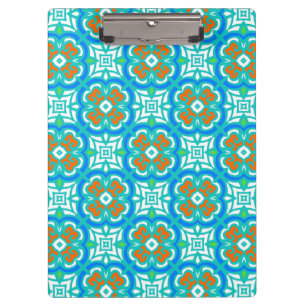 Carpeta De Pinza Modelo étnico verde azulado