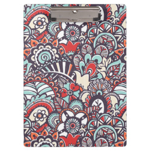 Carpeta De Pinza Modelo floral del Doodle de Paisley