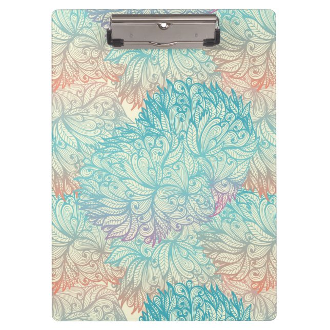 Carpeta De Pinza Modelo floral multicolor del Doodle (Anverso)