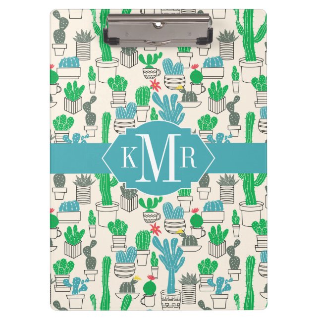 Carpeta De Pinza Modelo floral natural lindo de los cactus (Anverso)