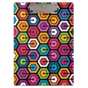 Carpeta De Pinza Modelo geométrico colorido con hexágonos
