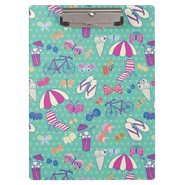 Carpeta De Pinza Modelo hermoso con los elementos del verano (Anverso)