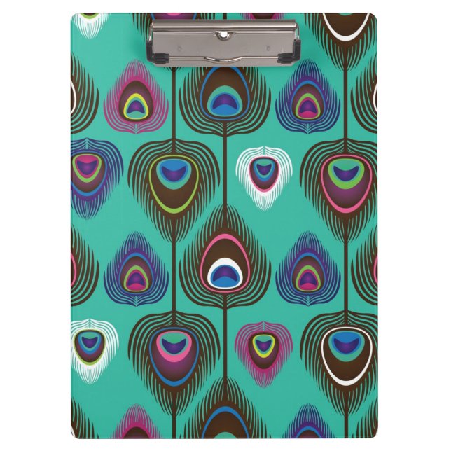 Carpeta De Pinza modelo lindo de la pluma del pavo real (Anverso)