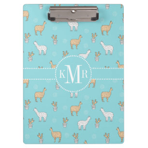 Carpeta De Pinza Modelo lindo del cactus de la llama de la alpaca
