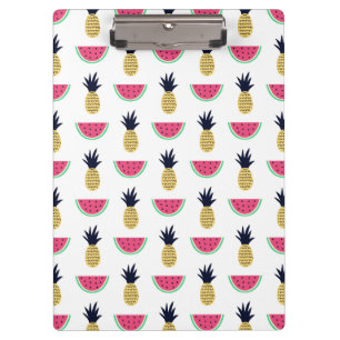 Carpeta De Pinza Modelo lindo del Doodle de la piña y de la sandí