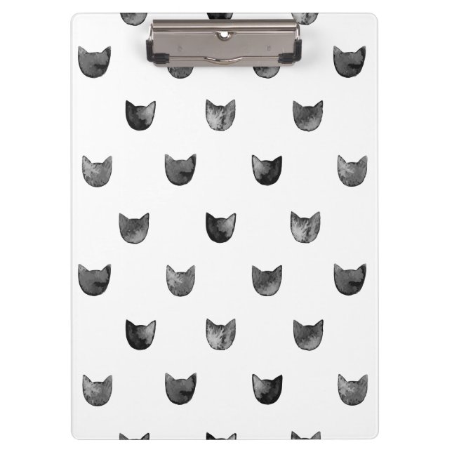 Carpeta De Pinza Modelo lindo elegante blanco y negro del gato (Anverso)