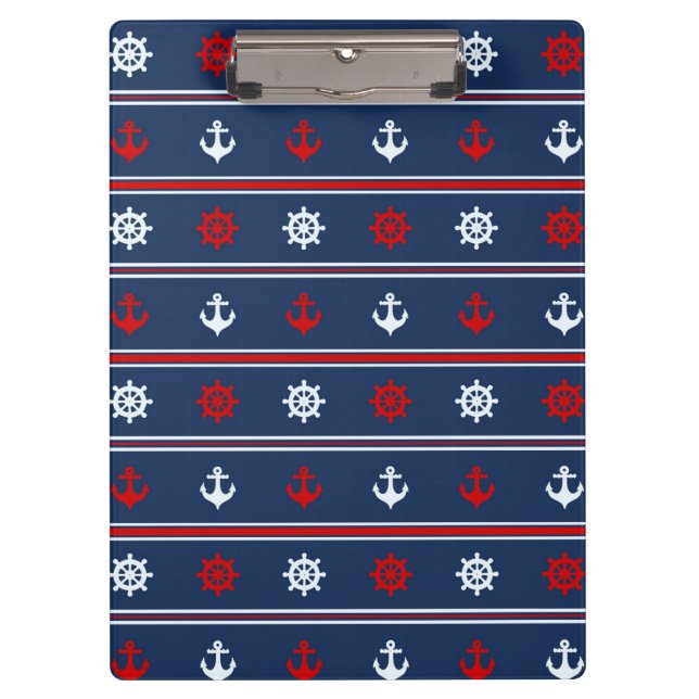 Carpeta De Pinza Modelo náutico blanco y azul rojo (Anverso)