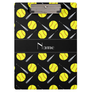 Carpeta De Pinza Modelo negro conocido personalizado del softball