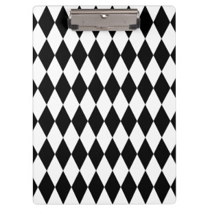 Carpeta De Pinza Modelo negro y blanco del Harlequin del diamante