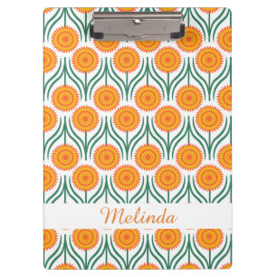Carpeta De Pinza Modelo-Personalizado floral moderno del amarillo