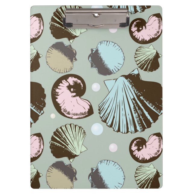 Carpeta De Pinza Modelo retro del Seashell (Anverso)