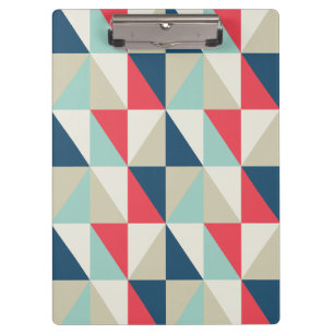 Carpeta De Pinza Modelo rojo y azul geométrico retro de los