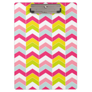 Carpeta De Pinza Modelo rosado colorido de Chevron del zigzag